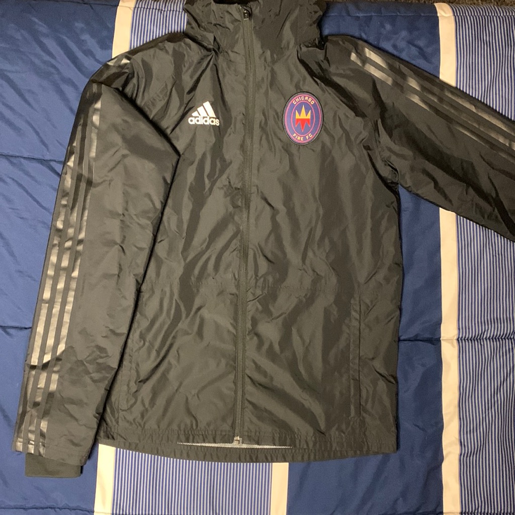 Chicago Fire Fc Adidas Climatsorm Hooded Rain Jacket W/ Cuffs